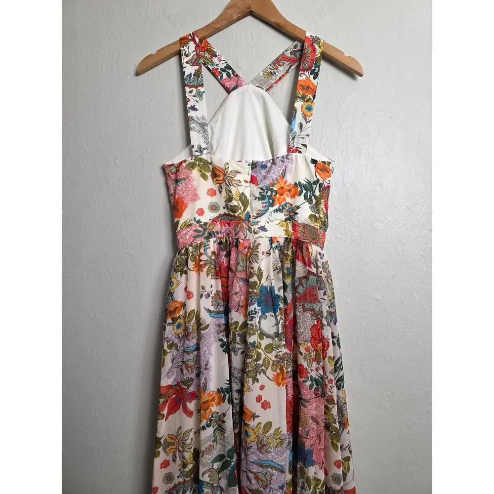 Lulus Lilja Cream Floral Print Maxi Dress Small - Picture 10 of 15